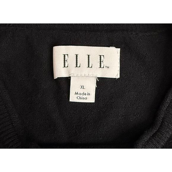 Elle Black Pearl Studded Sweater Women’s XL Pullover 3/4 Sleeve Knit Top - Picture 3 of 8